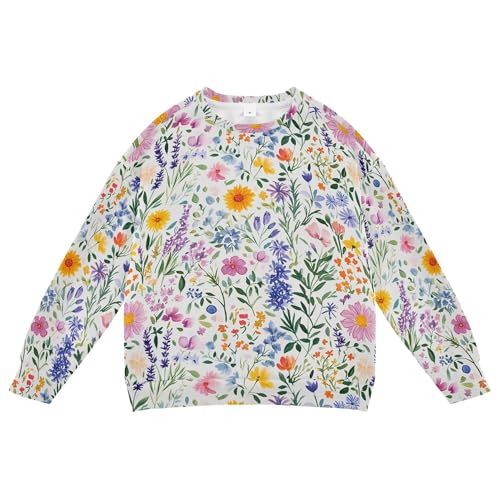 JUNZAN Spring Flowers Dahlia Lavender White Kids Boys Hooded Sweatshirt Long Sleeve Hoodie for Boys Party 4T