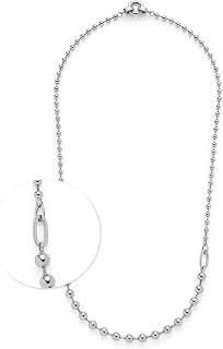 JEWELS BY LEONARDO Halskette Clip & Mix Dotty • mittellange Kugel-Kette aus silberfarbenem Edelstahl • Mix aus feinen und kräftigeren Kugeln • 60-61,3 cm Länge • Schmuck Geschenk für Frauen • 024922