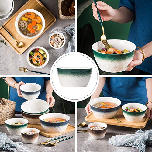 Hemoton Autêntico Japonês Ramen Tigela de Sopa Tigela de Porcelana Conjunto Tigela de Macarrão de Ce