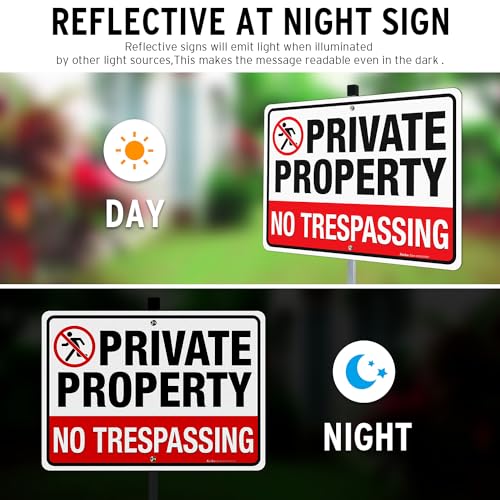 Panneau No Trespassing pour jardin et propriété privée extérieure - 6