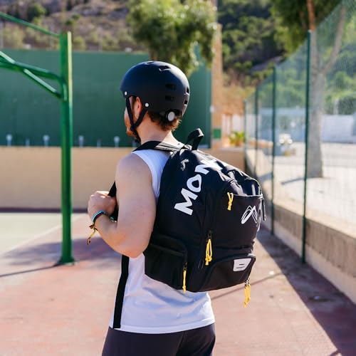 MONTALMO Rucksack für Basketball, Voley, Handball, mit Schuhfach und Ballfach, Sportrucksack für Jungen, Mädchen (Rot/Schwarz)