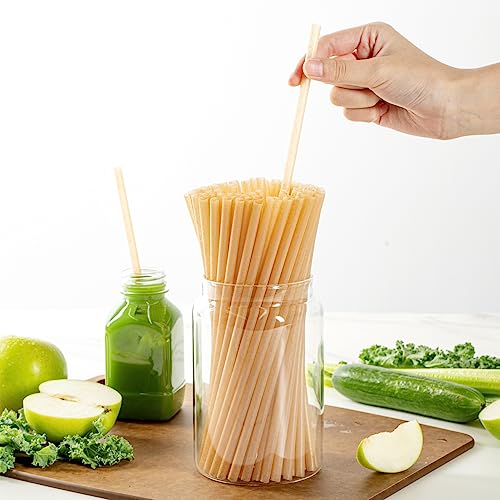 Image of Restaurantware-Basic Nature Disposable Straws,Sustainable Straws - Sturdy, Won't Alter Flavors, Brown PLA /Coffee Ground Straw, For Hot And Cold Drinks
