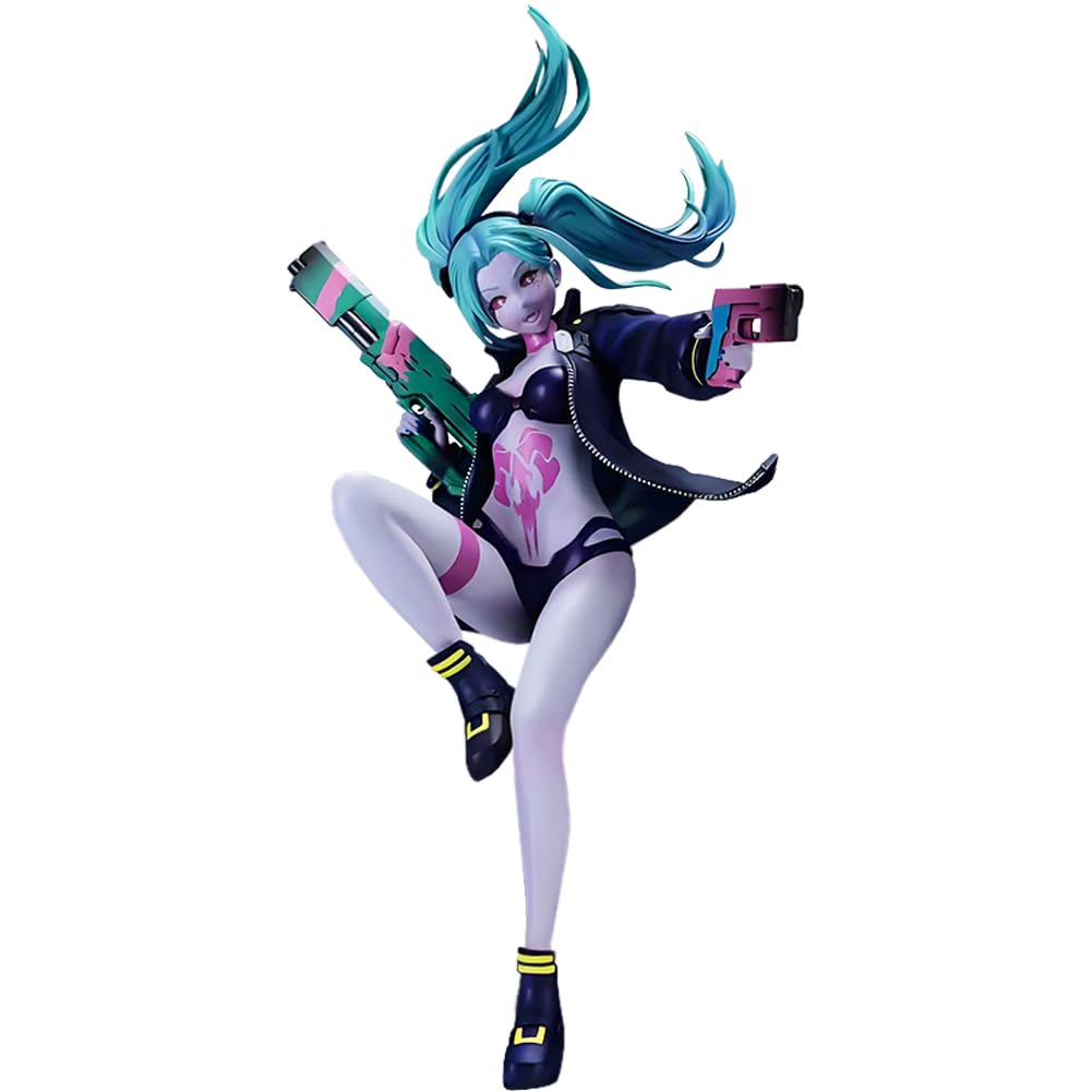Jiumaocleu Rebecca Figure Statue Rebecca Action Figures, 1/7 Scale Anime Figure Combat Models Replaceable Accessories Collectible Desktop Display Decoration Gifts for Fans 24CM — image 1