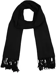 Echarpe Feminina Lisa com Franja em Viscose 180x70cm Acessório Versátil e Sofisticado para Outono Inverno e Meia Estação