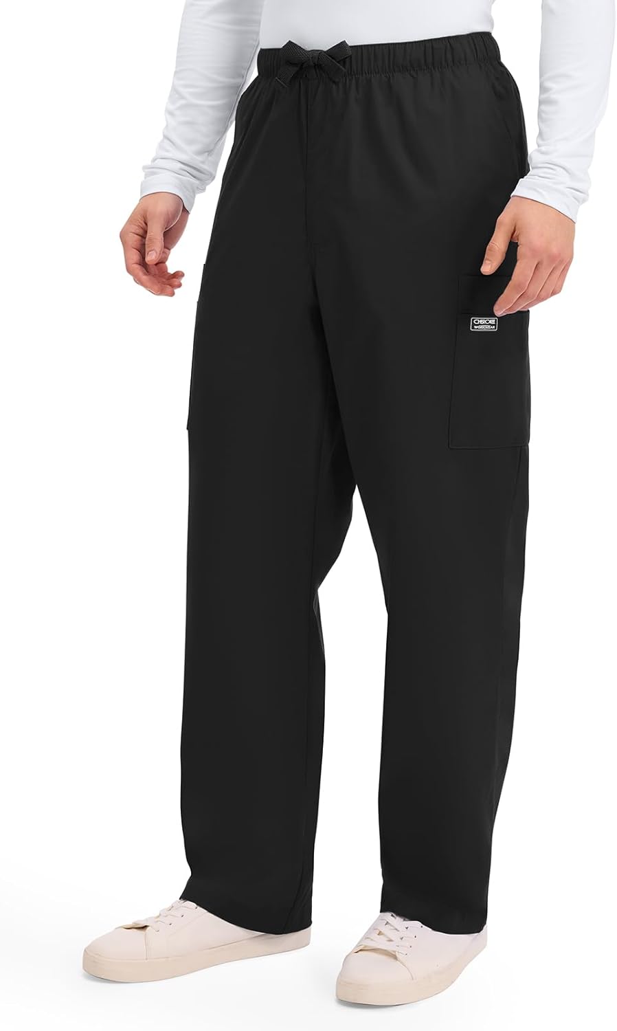 Cherokee Scrub Pants for Men Cargo Nursing Bottom with Zip Fly, 7 Pockets, Elastic Waist & 2-Way Stretch Fabric – 4243 - Image 3