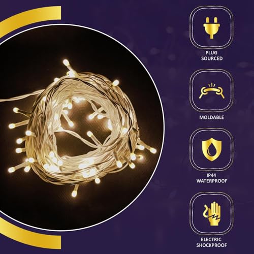 Image of Lexton 12 Meter 75 LEDs String Light for Decoration | Festival LED String Light for Diwali, Christmas and Home Decoration | (Warm White, Pack of 1)