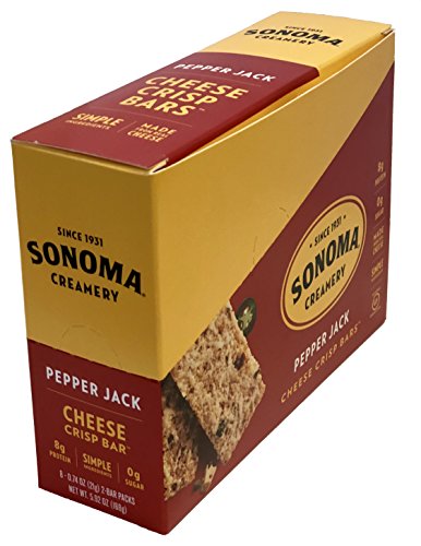 Sonoma Creamery Cheese Crisp Bars, 2-Bar Packs, Pepper Jack, 8 Count