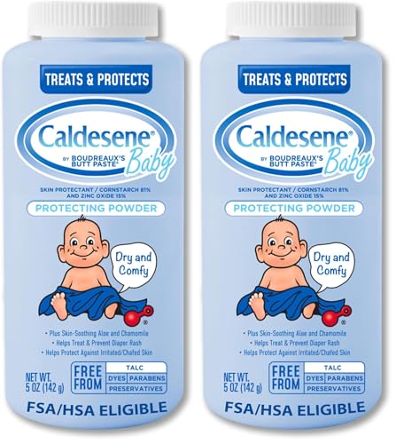 Image of Caldesene Baby Cornstarch Powder with Zinc Oxide, 5 oz (Pack of 2)