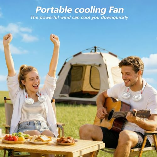 Image of Neck Fan,Portable Neck Fans Rechargeable Personal Fans For Your Neck Wearable Fan Neck Air Conditioner Cooling Neck Fan With 360 Degree Rotation 2000mAh For Travel Sports Walking And Outdoor Working