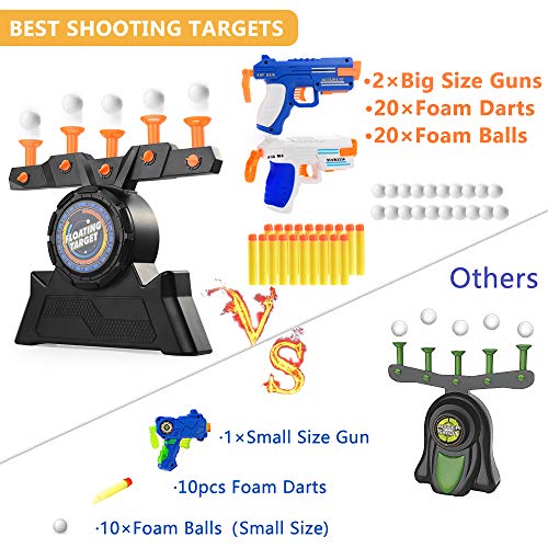 VISATOR Floating Ball Shooting Games for Kids Nerf Guns Toys,USB Powered Shooting Targets Practice for Boys with 2 Foam Dart Guns, 20 Foam Balls & 20 Darts