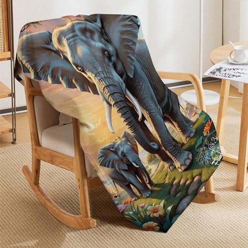 Couverture éléphant flanelle pour protéger canapé et fauteuil - 8