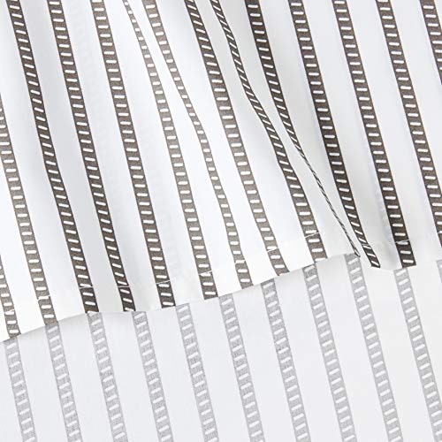 Image of Lacoste 100% Cotton Percale Sheet Set, Graphic Stripe Print, Dark Grey, California King