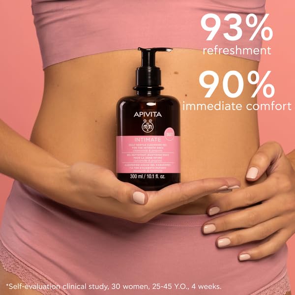 Apivita Intimate Gentle Daily Feminine Wash 300ml, Chamomile, Propolis and Aloe Vera Juice, Natural Sulfate Free - Image 3