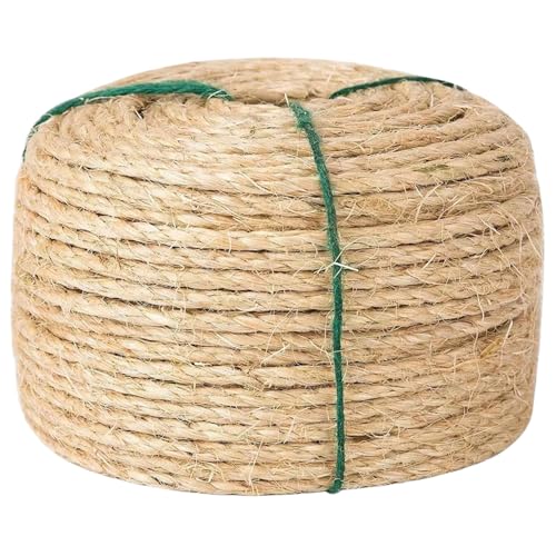 Corda in Sisal per Tiragraffi, 50 m e 5 mm di Diametro, Corda di Ricambio per Tiragraffi Naturale per Riparazione, Ripristino, Fai da Te