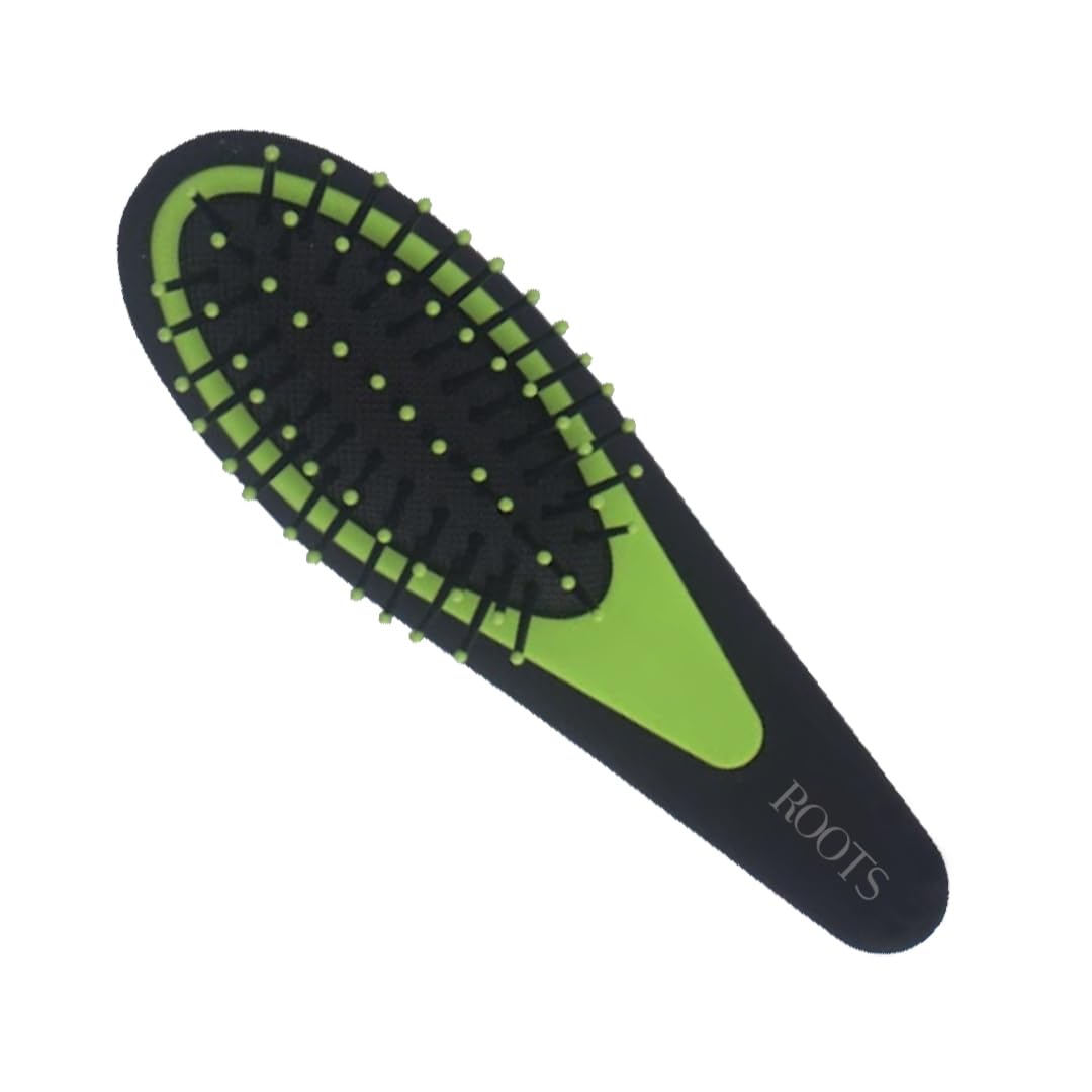 Roots - Truglam green and black hair brush - Perfactly rounded prevent scraping of scalp and damage of cuticles - For men and women - Style your Hair Hassle-Free - Module No. GG06-GR-image-15
