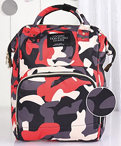 Image of Chinmay Kids Baby Diaper Backpack for New Born Baby Mother /Mom Stylish Polyester Organizer Bag for Casual Travel Outing & Traveling (Red Grey)