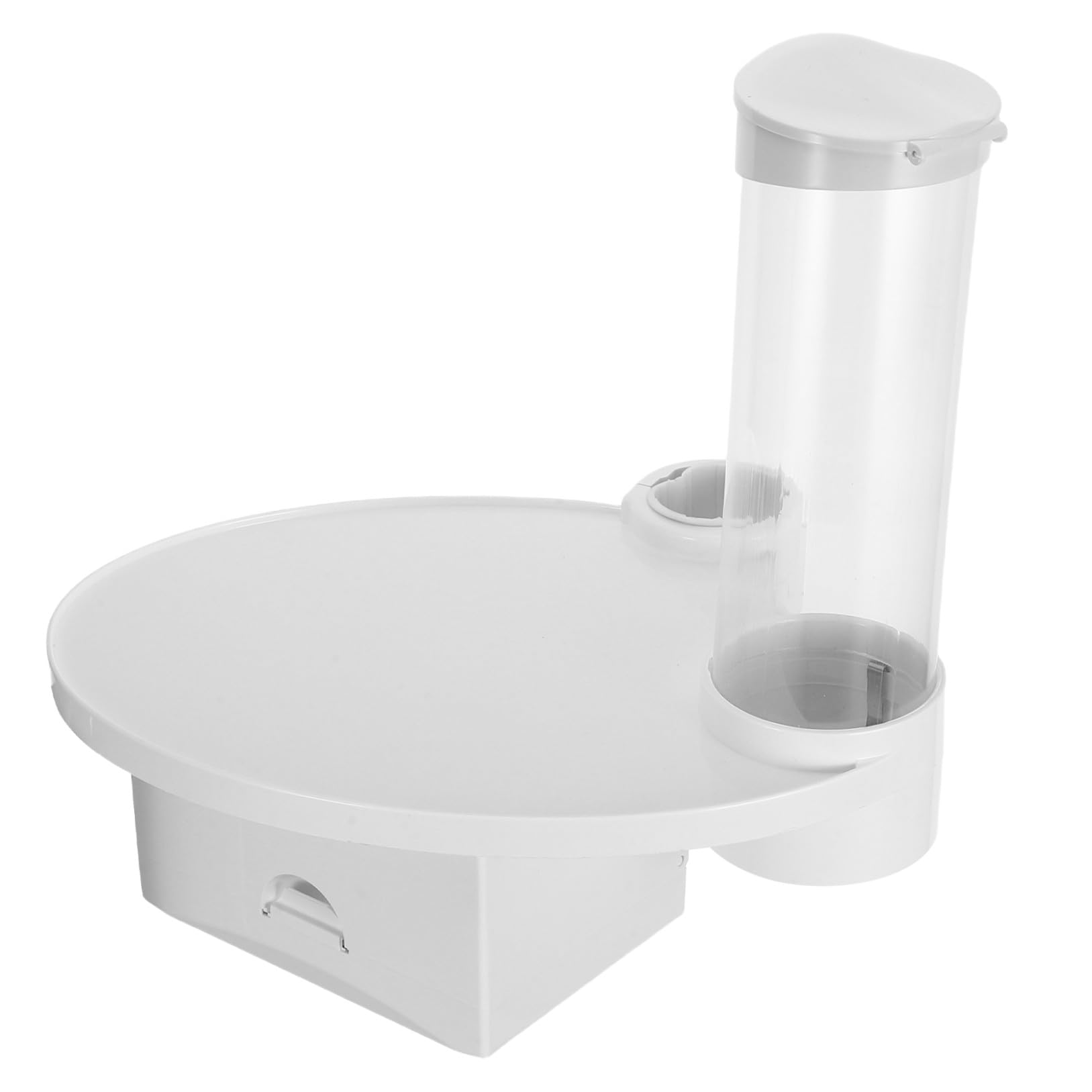 Vassoio Odontoiatrico 3 in 1 con Portabicchieri e Dispenser | Bianco, Plastico, Design Integrato per Clinica e Postazione Odontoiatrica, Accesso Pratico per Assistenti e Pazienti