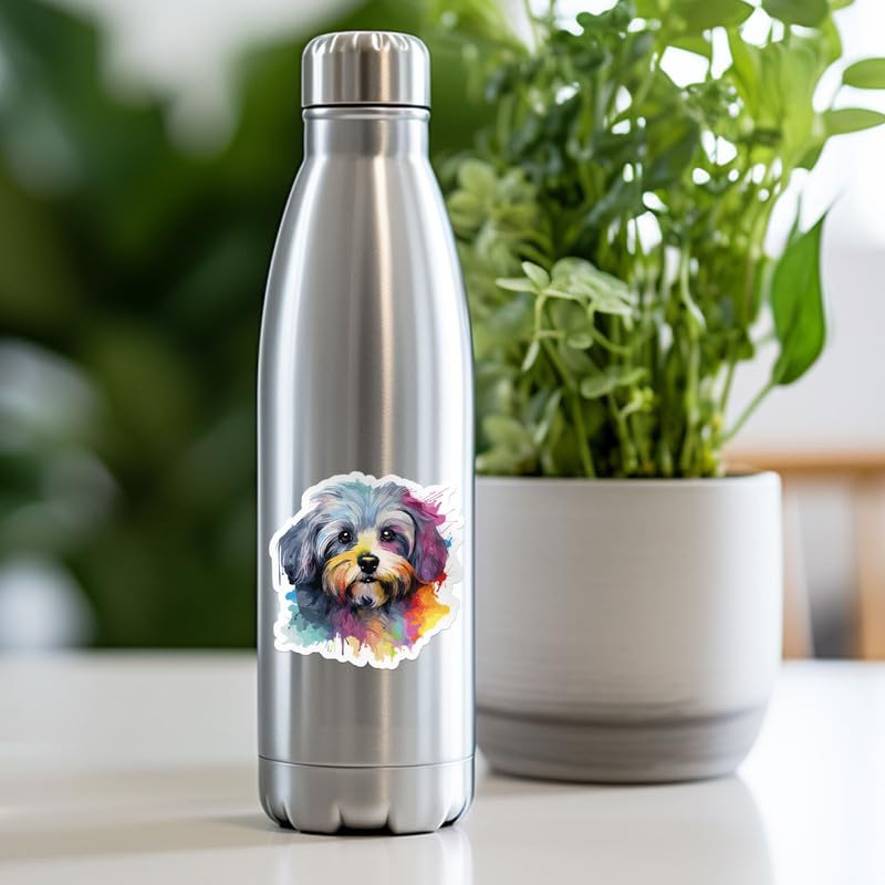 Generic Colorful Watercolor Havanese Dog Sticker - Vinyl Waterproof Decal for Car, Laptop, Wall, Window, Water Bottle, Bumper Sticker Size - 5'' Longer Side