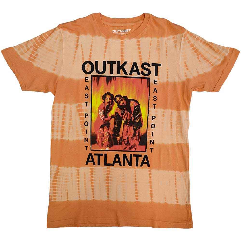 Outkast Men's Orange Atlanta Band Logo Unisex Official T-Shirt Dye Wash, Xxl