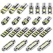 Justech Kit de Bombillas LED Luz de Coche Interior Para el Interior del Automóvil Mapa de la Cúpula Puerta Placa de Cortesía Luces Festón C5W T10 168 194 2825 Xenón Blanco