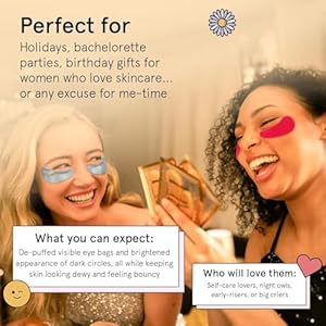 grace stella Under Eye Patches Birthday Gifts for Women 12 pairs Gifts for Her Eye Masks for Puffy Eyes and Dark Circles Anniversary Bachelorette Party Favors Girlfriends Teens Vegan