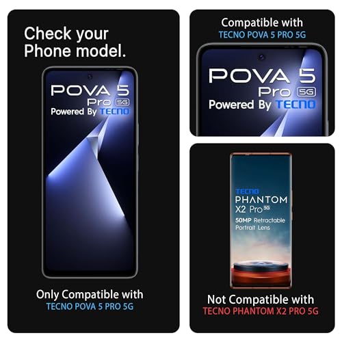 Image of ArmourPro Military Grade Gorilla Tempered Glass Screen Protector for Tecno Pova 5 Pro (6.78 Inch) With Easy Installation Kit| Edge-To-Edge Protector Coverage |Black