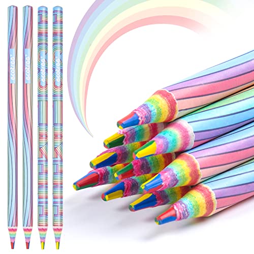 ECOTREE Valentines Day Gifts, Colored Pencils, Rainbow Colored Pencils for Coloring Books, Drawing Art Supplies, 12 Pack