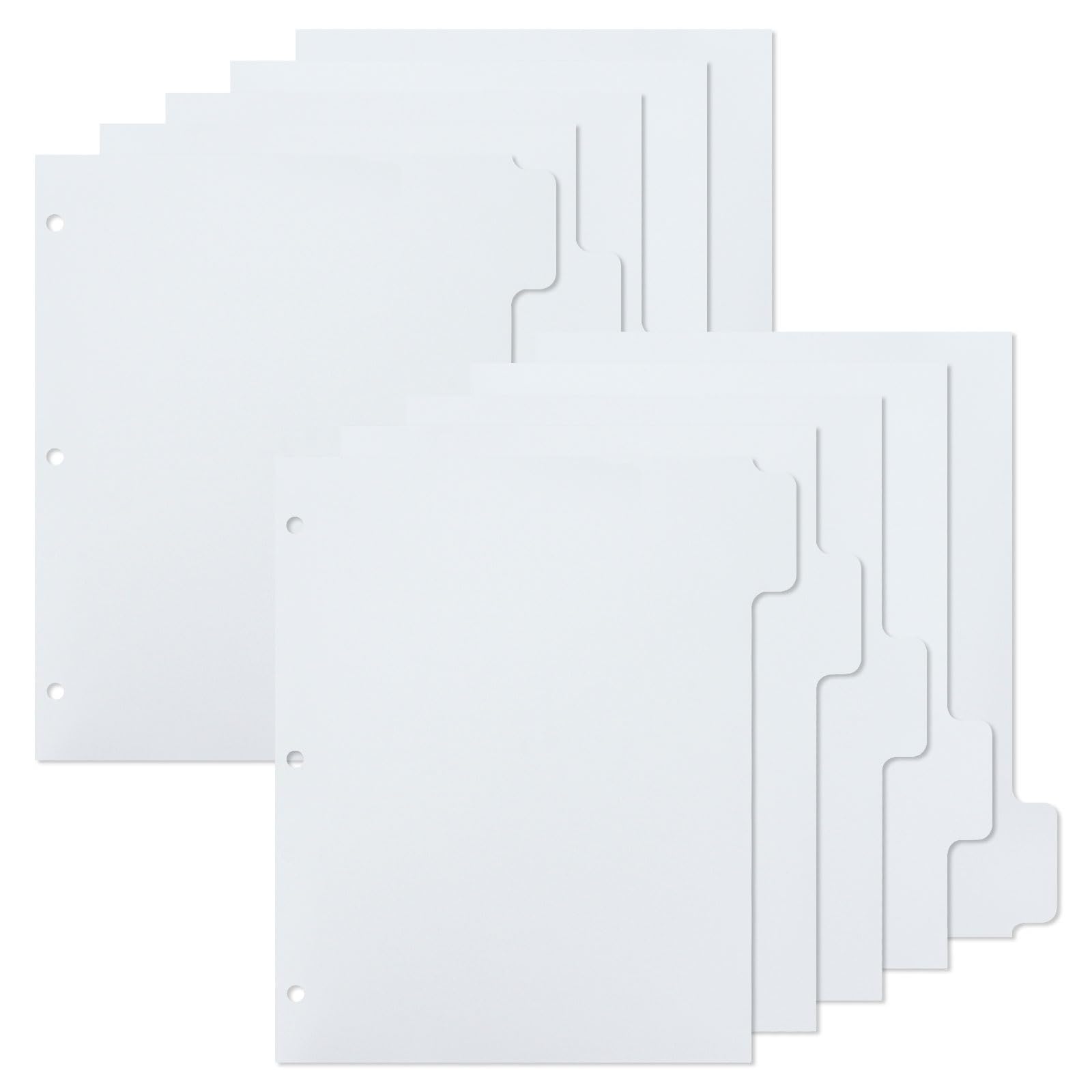 MultiBey A4 Dividers Clear Frosted White Plastic 3-Ring Binder Dividers, Sturdy 3 Hole Tab Dividers Inserts for Journal, Loose Leaf Planner Office, School and Home Supplies (10Pcs)