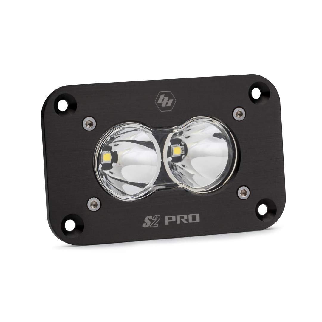 Baja Designs S2 Pro Black Flush Mount LED Auxiliary LED Light Pod (Spot; Clear)