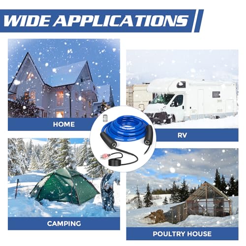 Image of 100FT RV Heating Water Hose, Lead and BPA-Free,1 /2 Inner Diameter, Anti-Freezing Temperature Drops to -45F, a Great RV Accessory for Campers, Livestock, and Agriculture (100FT-2)