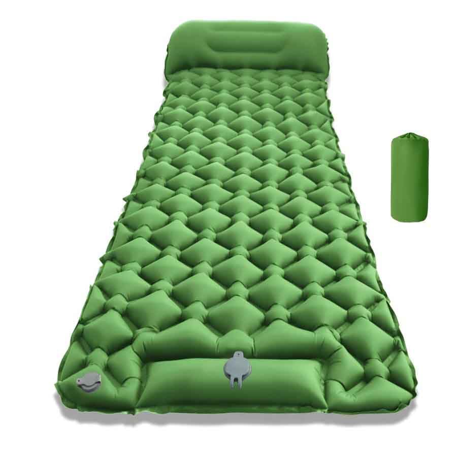 BYGD Matelas de Camping Autogonflant, Tapis de Sol Pneumatique avec Pompe à Pied,Oreiller, Boutons sur Le côté pour Le Patchwork pour Tente, Randonnée