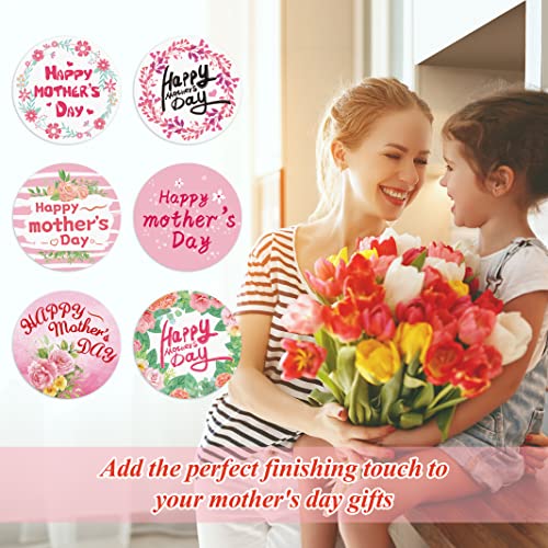 600 Pieces Happy Mothers Day Stickers Mothers Day Stickers Mother’s Day Labels Floral Envelope Seals Labels Stickers For Mother’s Day Gift Tag Cards Letter Decoration (Flower Style) #TOP2
