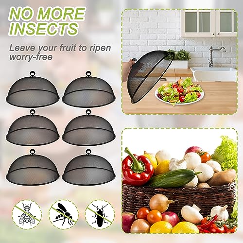 Foxtell SCNWZY-CZ001 6 Pcs Metal Mesh Food Cover 11 Inch Mesh Food Tents Fly Fruit Screen Food Net Dome Screen Plate Covers thumb #5
