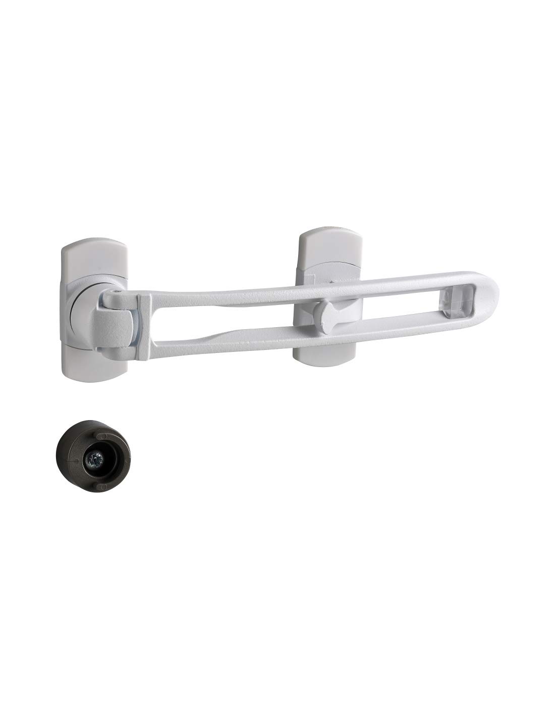 THIRARD - Entrebâilleur pour Porte d'Entrée - Taquet d'Arrêt - Alliage - Sécurisez Votre Maison - Zéro Bruit - Adaptable sur Toutes les Portes - Finition Blanche - 169 mm - Blanc