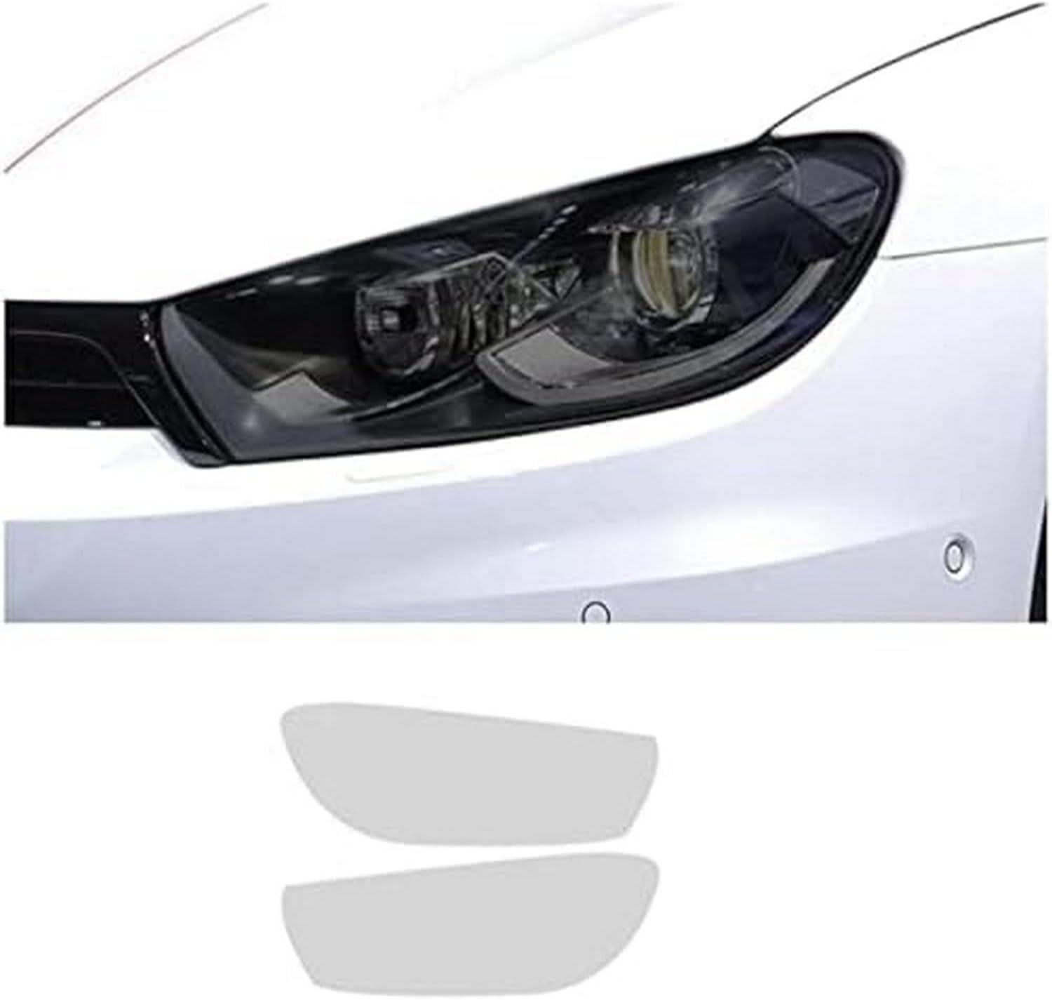 SamLng Car Front Light Film For VW For Scirocco 2008-2017 Car Headlight Protective Film Front Light Transparent Blackened TPU Sticker Car Accessories Car Headlight Protective Film