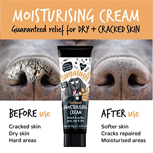BUGALUGS Dog nose balm 75g, Moisturising cream for paws, nose and skin for dogs contains Oatmeal, Vegan formula nose balm for dogs reduces skin irritation and redness (75g Moisturiser) - Image 2