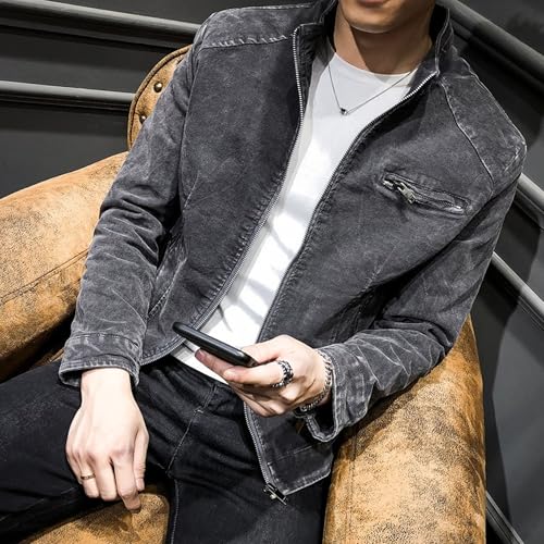 Chaqueta de mezclilla slim fit para hombre Maiyifu-GJ miniatura 4