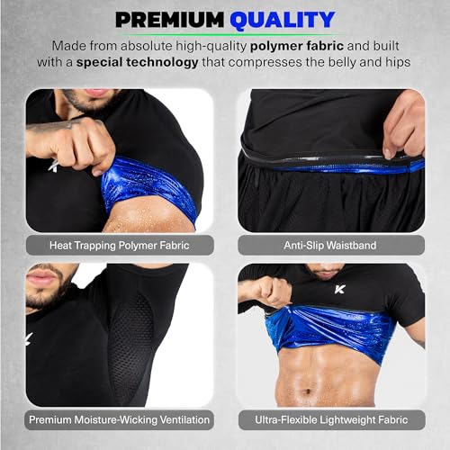 Kewlioo Sauna Shirt for Men - Heat Trapping Sweat Vest, Sauna Suit For Men, Compression Workout Sweat Suit for Gym, Workouts3