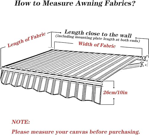 Toldo retráctil para patio ELzEy tela de repuesto de 1.5x6m para sombrilla exterior 6