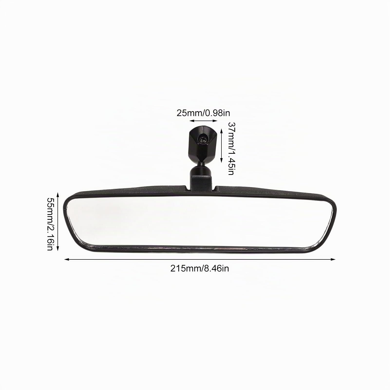 Rétroviseur intérieur grand angle de 8 pouces avec verre HD, film antireflet bleu, cadre renforcé et fixation par ventouse sécurisée pour voitures et camions