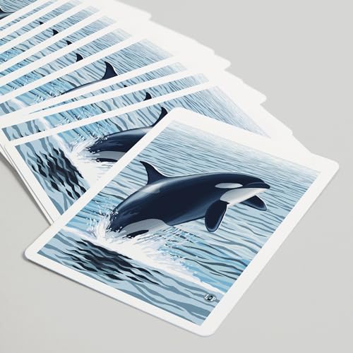 Baraja Lantern Press Orca Whale Jumping 52 naipes miniatura 5