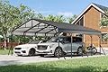 EROMMY 20x20 FT Heavy Duty Metal Carport with Reinforced Steel Braces & Galvanized Steel Roof and Frame, Sturdy Car Shed in All Weathers, Easy Assembly Car Shelter for 2 Cars, SUV, Tractors and Boat