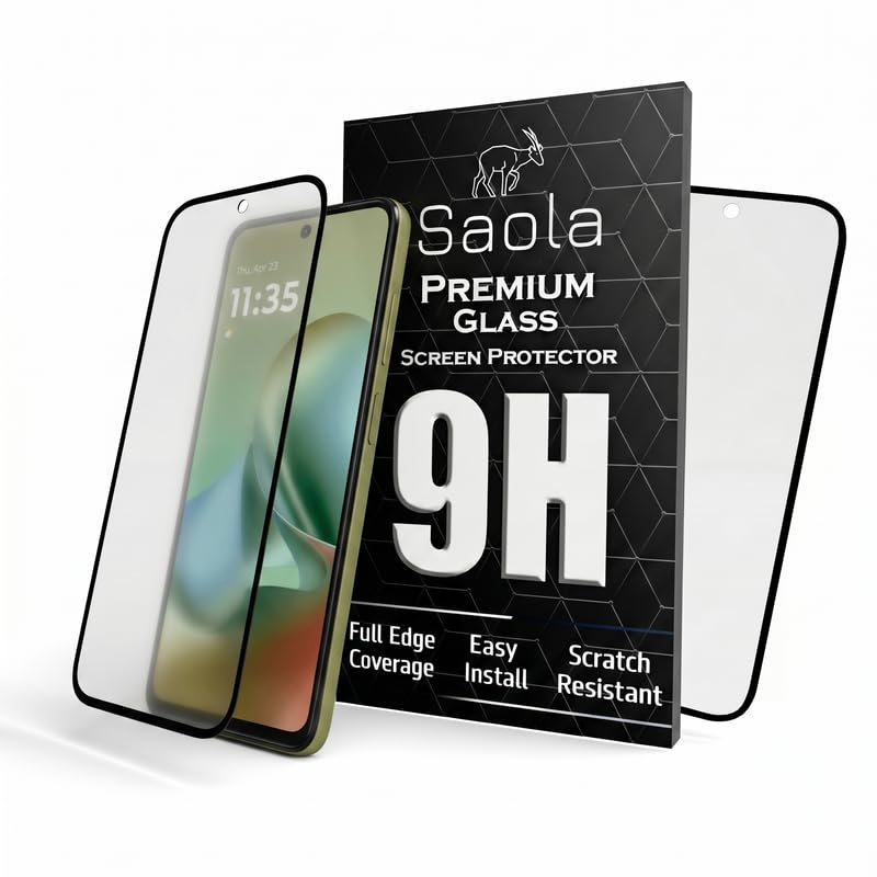 Image of Saola Anti-Glare Matte Screen Protector for Motorola G45 5G | Smooth Touch Finish, 9H Strength Glass, Full Coverage, Bubble-Free Installation Kit | Quick & Easy Application | Pack of 1
