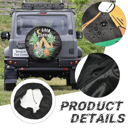 Image of Spare Tire Cover for RV Trailer, PU Leather Tire Cover Waterproof Sun Protection with Outdoor Camper Design, Fit for Trailers, RV, SUV, Off-Road Vehicle, Camper, and Trucks (14 inch)