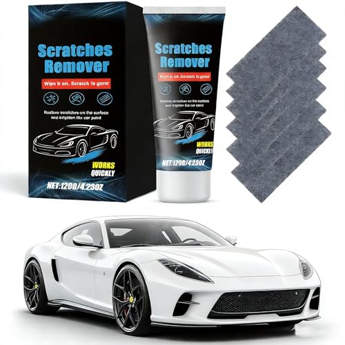 Car Scratch Remover Kit With 6PCS Nano Sparkle Cloth 120g/4.23oz Auto Body Polishing Compound Works On Light Scratches Swirls And Water Spots For All Vehicle Colors
