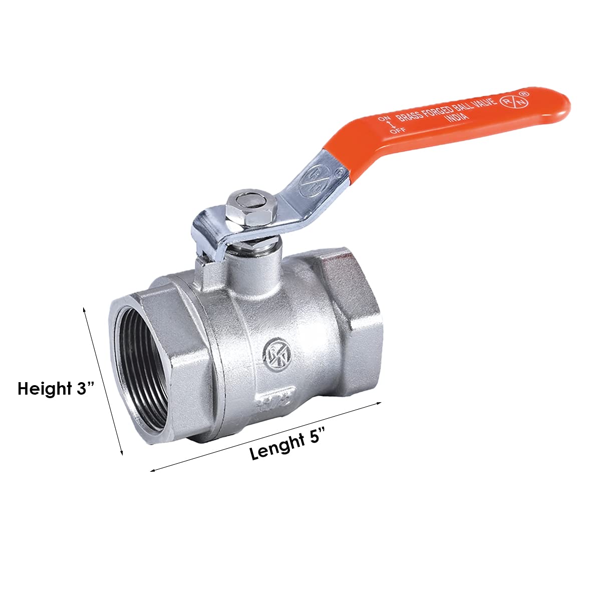 RN Forged Brass Ball Valve, Nickel Plated