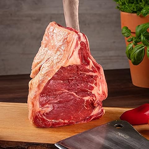 WURSTBARON® Premium Tomahawk Steak, frisches Rib-Eye vom Jungbullen, aromatisches und saftiges Grillfleisch, Premium-Qualität aus Bayern, ca. 900 g Cover