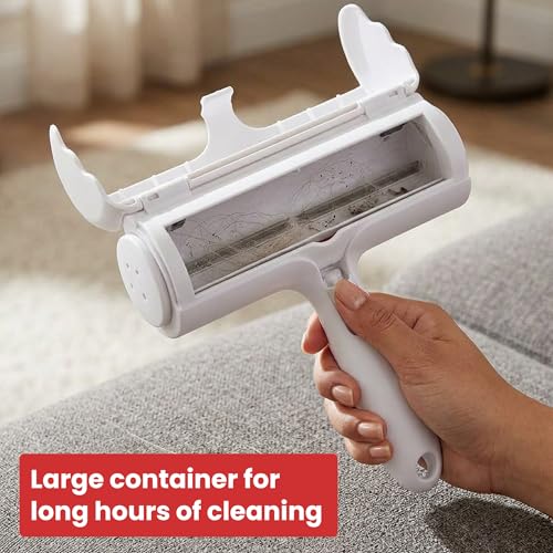 Image of Wooflix Lint Remover with Handle, Protective Cover, and 2 Refills (120 Sheets) - Sticky Roller Brush for Clothes, Furniture, Carpet, Pet Fur, Dust, and Dirt (Lint Roller)