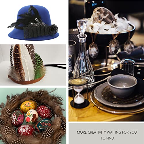 Tharaht 120Pcs Spotted Small Natural Bulk Feathers 2-3 Inches For For Sewing Crafts Clothing Jewelry Wedding Hair Hats Dream Catcher Decoration Guinea Fowl Feathers #TOP6