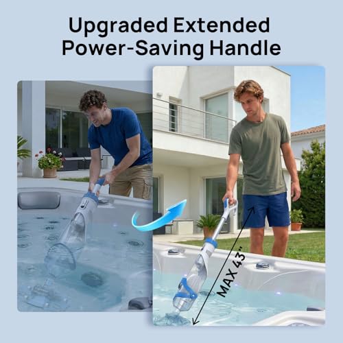 Image of Cordless Pool Vacuum for Above Ground & Inground Pools, 1110 GPH Suction